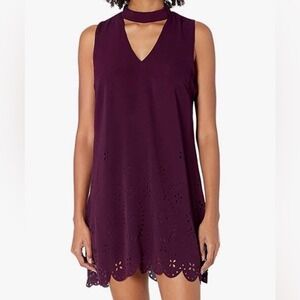 Speechless Burgundy Cutout Choker Neck‎ A Line Dress Size M